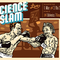 Sience Slam Live – Einladungskarte Sience Slam Live